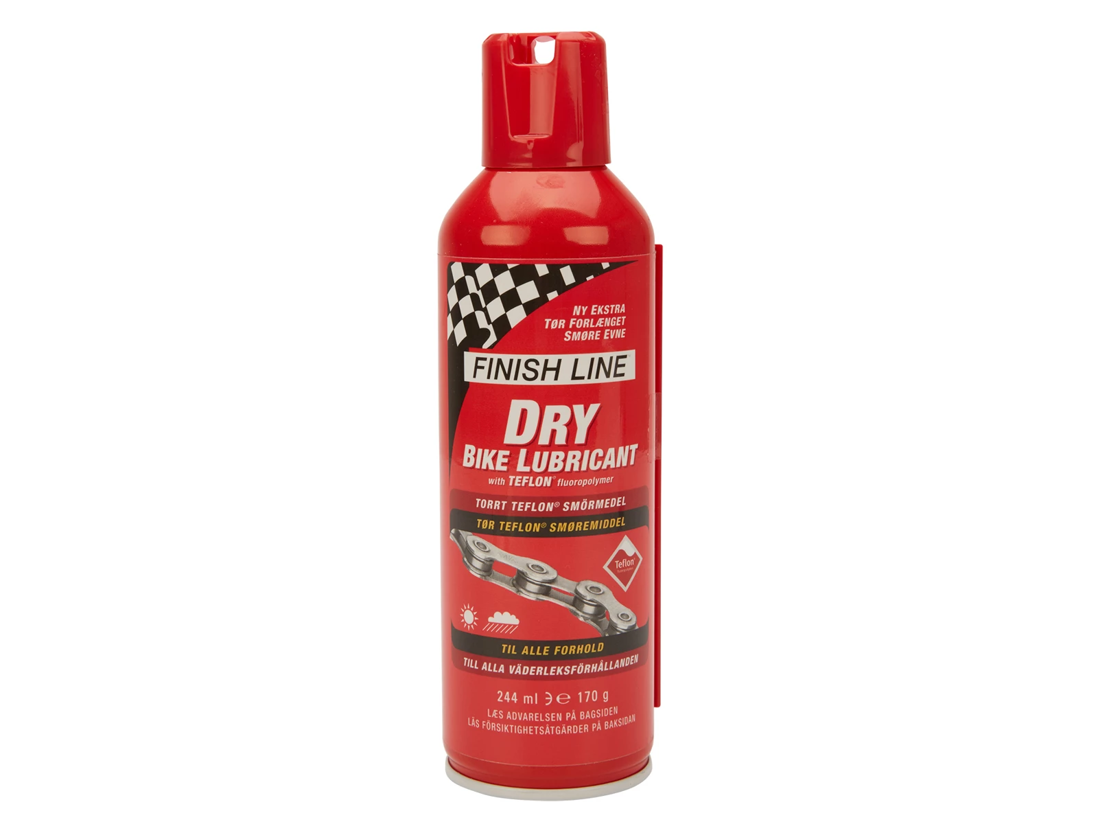 Finish Line - Dry Lube Teflon - Oljespray - 244 Ml - Röd 1 Finish Line - Dry Lube Teflon - Oljespray - 244 Ml - Röd