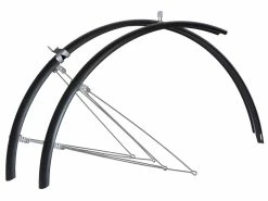 BikePartner - Skärmset - 26" - 60mm - Matt Svart - Inklusive Fjäderben I Rostfritt Stål